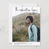 Invitation L'aventure commence Brush Stroke Photo Graduation (Devant)