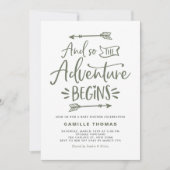 Invitation L'aventure commence citation Tuape Baby shower ver (Devant)