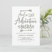 Invitation L'aventure commence citation Tuape Baby shower ver (Debout devant)
