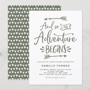 Invitation L'aventure commence citation Tuape Baby shower ver