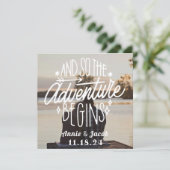 Invitation L'aventure commence Enregistrer la date (Debout devant)