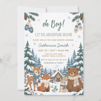 Invitation L'aventure commence Fête de bébé Animaux de la for