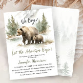 Invitation L'aventure commence Fête de bébé Ours garcon