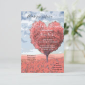 Invitation "L'aventure commence"| Fête de l'mariée Coeur rose (Debout devant)