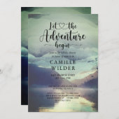 Invitation L'aventure commence Forest Mountain Lake Baby show (Devant / Derrière)