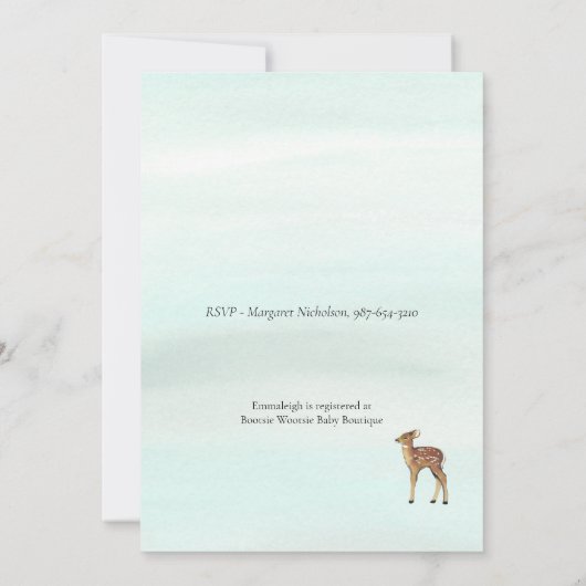 Invitation L'aventure commence garçon Rustic Deer Baby shower (Dos)