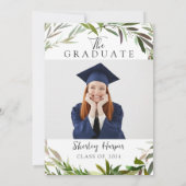 Invitation L'aventure commence Gold Script Green Graduation (Dos)