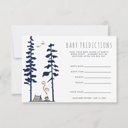 Invitation L'aventure commence | Jeu de devination de Baby sh (Devant)