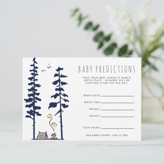 Invitation L'aventure commence | Jeu de devination de Baby sh (Debout devant)