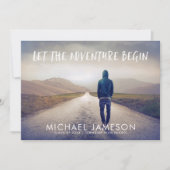 Invitation L'aventure commence la fête de la graduation photo (Devant)