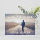 Invitation L'aventure commence la fête de la graduation photo (Debout devant)