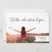 Invitation L'aventure commence la fête de la graduation photo (Devant)