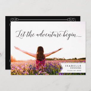 Invitation L'aventure commence la fête de remise des diplômes