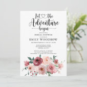 Invitation L'aventure commence la Fête des mariées florale (Debout devant)