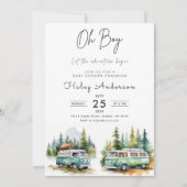 Invitation L'aventure commence le Baby shower de garçon de ca (Devant)