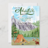 Invitation l'aventure commence le baby shower de la forêt (Devant)