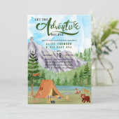 Invitation l'aventure commence le baby shower de la forêt (Debout devant)