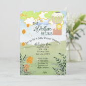 Invitation L'aventure commence le baby shower de montgolfière (Debout devant)