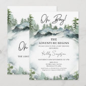 Invitation L'aventure commence le Baby shower de paysage sauv (Devant / Derrière)