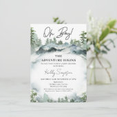 Invitation L'aventure commence le Baby shower de paysage sauv (Debout devant)