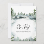 Invitation L'aventure commence le Baby shower de paysage sauv (Dos)