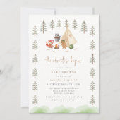 Invitation L'aventure commence le Baby shower des animaux des (Devant)