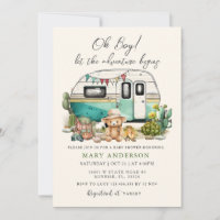 L'aventure commence le Baby shower d'été Camper