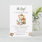 Invitation L'aventure commence le Baby shower d'été de l'ours (Debout devant)