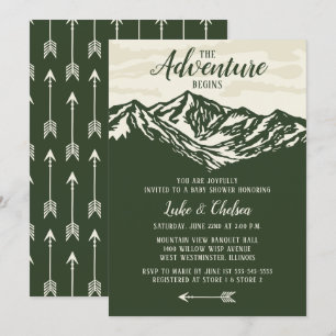 Invitation L'aventure commence le Baby shower rustique de mon