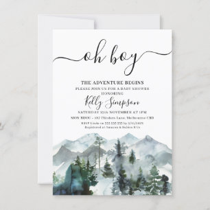 Invitation L'aventure commence le Baby shower sauvage