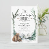 Invitation L'aventure commence le Baby shower sauvage de l'ou (Debout devant)