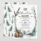 Invitation L'aventure commence le Baby shower sauvage de l'ou (Devant / Derrière)