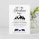 Invitation L'aventure commence les ours Kraft Baby shower par (Debout devant)