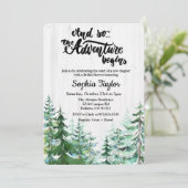 Invitation L'aventure commence l'invitation de la douche nupt (Debout devant)