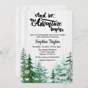 Invitation L'aventure commence l'invitation du Baby shower