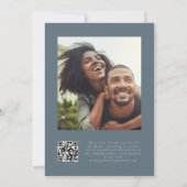 Invitation L'Aventure Commence Mariage Minimal Bleu Ardoise (Dos)