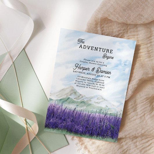 Invitation L'aventure commence Mountain Lavender Couples Douc