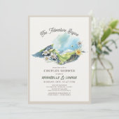 Invitation L'aventure commence Mountain Range Couples Douche (Debout devant)
