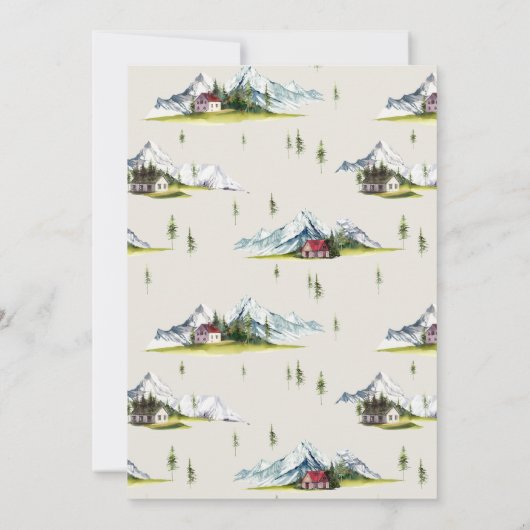 Invitation L'aventure commence Mountain Range Couples Douche (Dos)