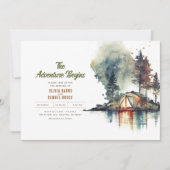 Invitation L'aventure commence nature sauvage Mariage de bois (Devant)