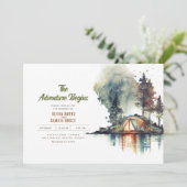 Invitation L'aventure commence nature sauvage Mariage de bois (Debout devant)