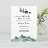 Invitation L'aventure commence Ours Baby shower virtuel (Debout devant)