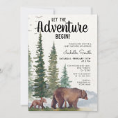 Invitation L'aventure commence ours bois bébé (Devant)