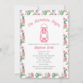 Invitation L'aventure commence rose lanterne florale (Devant)