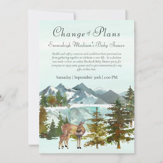 Invitation L'aventure commence Rustic Deer Changement de plan (Devant)