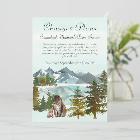 Invitation L'aventure commence Rustic Lynx Changement de plan (Debout devant)