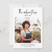 Invitation L'aventure commence une graduation photo moderne (Devant)