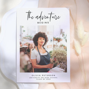 Invitation L'aventure commence une graduation photo moderne
