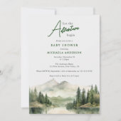 Invitation L'aventure commence Watercolor Mountains Baby show (Devant)