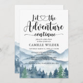 Invitation L'aventure continue Baby shower forestier Invitati (Devant / Derrière)